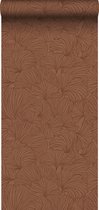 ESTAhome papier peint feuilles de ginkgo terre cuite - 139617 - 0,53 x 10,05 m