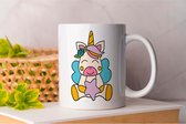 Mok Unicorn - Unicorn - Cupcake - cute - Gift - cadeau - kleurrijk - colorful - Girl - meisjes - Heart - Hart