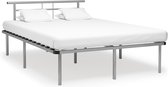 vidaXL - Bedframe - metaal - grijs - 140x200 - cm