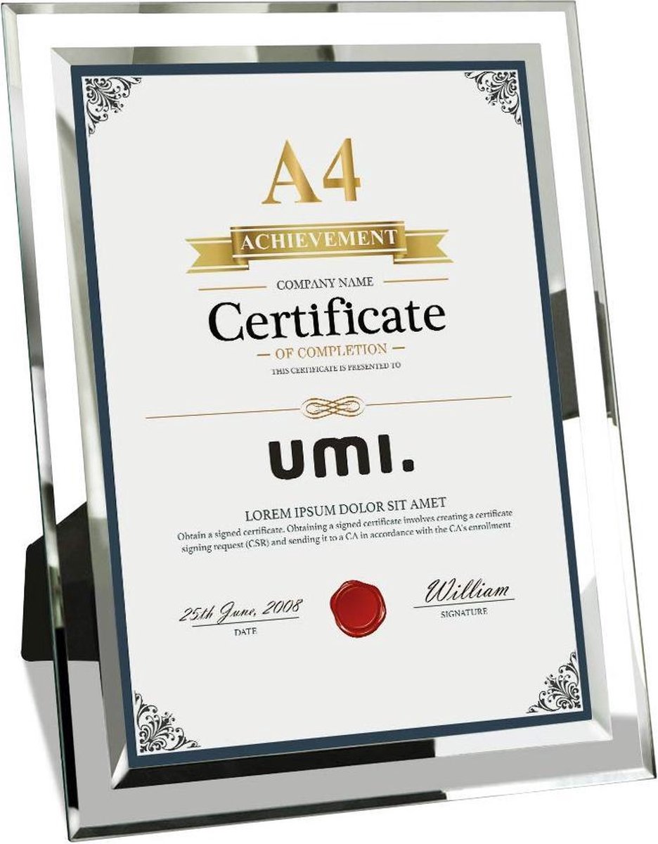 A4 foto lijst kader voor certificaat of diploma | bol.com
