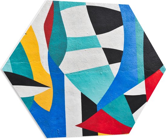PVC Schuimplaat Hexagon - Abstracte Geometrische Figuren - 70x60.9 cm Foto op Hexagon (Met Ophangsysteem)