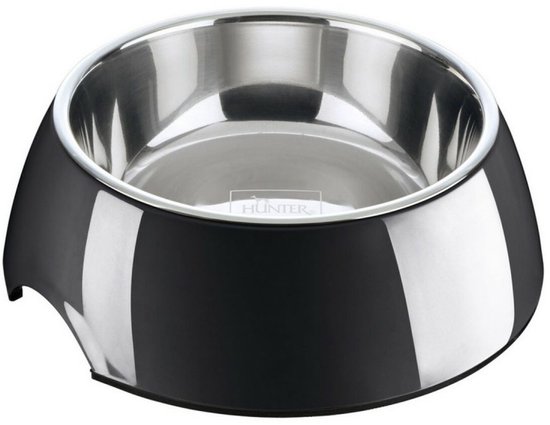 Hunter Melamine Voer- en Drinkbak - Zwart - 350 ml
