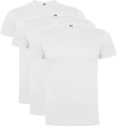 3 Pack Roly Dogo Premium Heren T-Shirt 100% katoen Ronde hals wit, Maat XXL