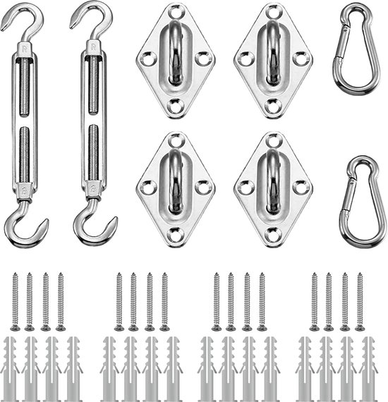 Windhager Luifel voor kabelspantechniek complete set incl. zonnezeil 270 x 140 cm, ideaal voor pergola of serre voor ideale zonwering, appelgroen, 10869