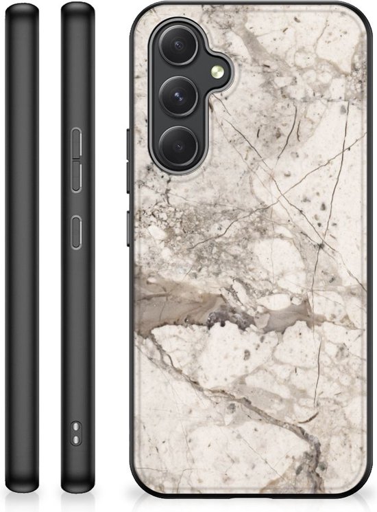 Coque de téléphone portable Samsung Galaxy A54 Case Bumper avec Black Edge  Marble Beige | bol.com