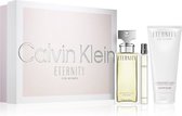 Calvin Klein Eternity Set Cadeau Femme Eau de Parfum 100 ml + lait parfumé pour le corps 100 ml + Eau de Parfum vaporisateur de voyage 10 ml