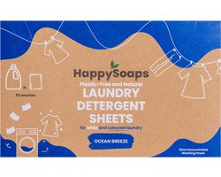 Laundry Sheets HappySoaps - Wasstrips - Wasmiddeldoekjes - Gekleurde en Witte Was - 35 stuks