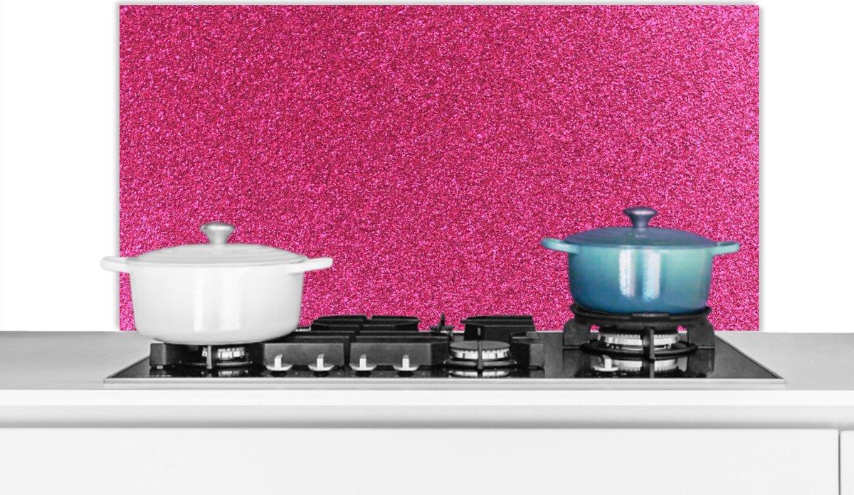 Spatscherm keuken 100x50 cm - Kookplaat achterwand Roze - Abstract - Design - Muurbeschermer - Spatwand fornuis - Hoogwaardig aluminium