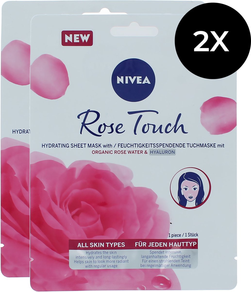 Goedkoopste Nivea Rose Touch Hydrating Sheet Mask (2 stuks
