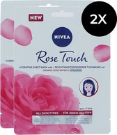 Nivea Rose Touch Hydrating Sheet Mask (2 stuks)