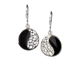 Zilveren oorbellen Yin Yang (O5361)
