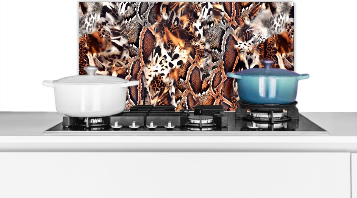 Spatscherm keuken - Slangenprint - Dieren - Zebra - Spatscherm - Spatwand - 70x30 cm