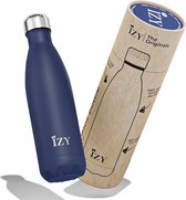 IZY Drinkfles - Marineblauw - Inclusief donatie - Waterfles - Thermosbeker - RVS - 12 uur lang warm - 500 ml