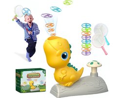 Huntex Dino Disc Launcher - Buitenspeelgoed - Geel - Ideaal voor Familieplezier Binnen & Buiten - Inclusief 8 Schijven - Spelpakketten