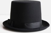 Hoge hoed zwart steampunk tophat dames - maat 57 56 55 - zwarte XS S M
