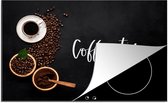 KitchenYeah® Inductie beschermer 76x51.5 cm - Coffee time - Keuken - Inductie beschermer - Koffie - Afdekplaat - Espresso kopjes - Kookplaataccessoires - Afdekplaat voor kookplaat - Inductiebeschermer - Inductiemat - Inductieplaat mat