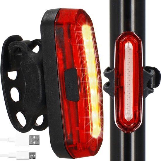 Springos Fietslamp - Fietslicht - Fietsverlichting - Achterlicht fiets - LED - USB - Zwart/Rood