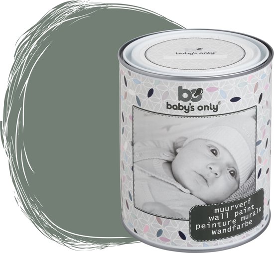 Baby's Only Muurverf mat voor binnen - Babykamer & kinderkamer - Urban green - 1 liter - Op waterbasis - 8-10m² schilderen - Makkelijk afneembaar