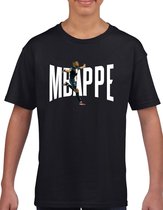 Mbappe - kylian - PSG - - Kinder T-Shirt - Zwart text wit - Maat 122 /128 - T-Shirt leeftijd 6 tot 7 jaar - Grappige teksten - Cadeau - Shirt cadeau - Mbappe - 10 - kylian - PSG - voetbal - korte mouwen -