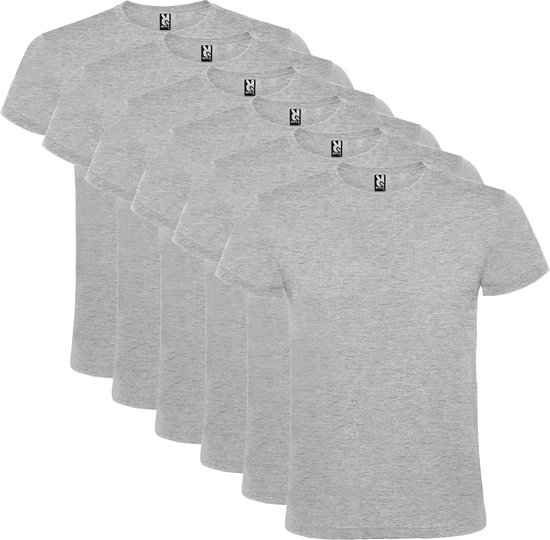 Lot de 6 T-shirts Roly 100 % coton, jersey simple, col rond 150 g/m², Grijs , taille 4XL