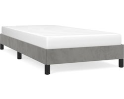 vidaXL - Bedframe - zonder - matras - 90x190 - cm - fluweel - lichtgrijs