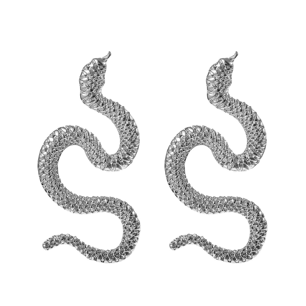 Fliex - oorbellen - slang - gedraaid - zilver