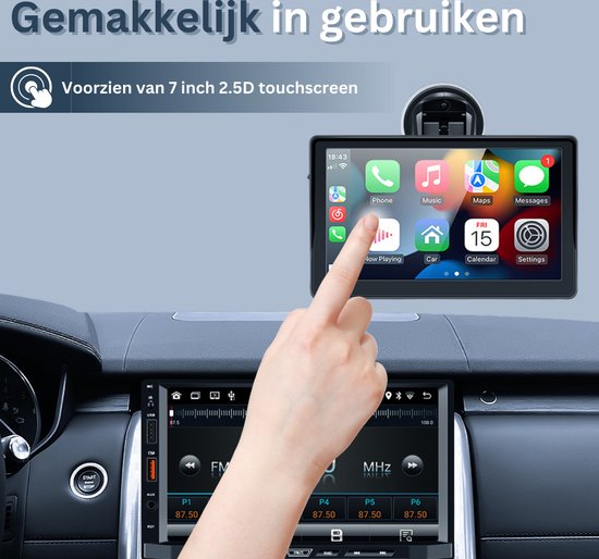 Dirmo Navigatiesysteem Inch - Geschikt voor Apple Carplay (Draadloos) Android... | bol.com