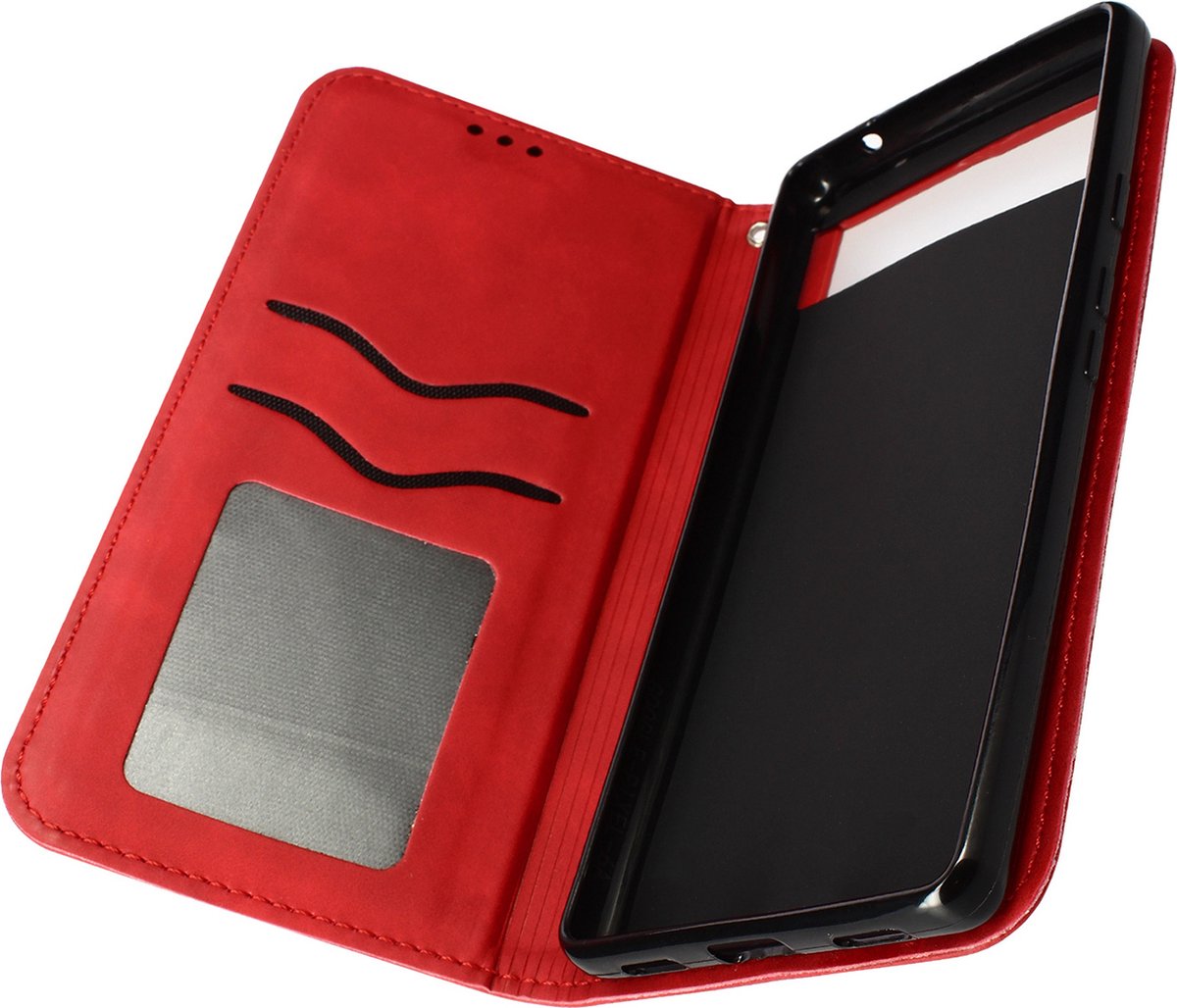 Wallet Case geschikt voor Google Pixel 7a Soft-touch Magnetische klep Rood
