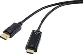 Renkforce DisplayPort / HDMI Adapterkabel DisplayPort stekker, HDMI-A stekker 1.00 m Zwart RF-5179186 DisplayPort-kabel