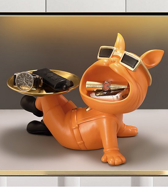 Bulldog Opslag Sculptuur, Hars Cool Hond Sculptuur Grote