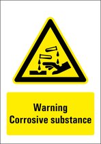 Warning corrosive substance bord - kunststof 297 x 420 mm