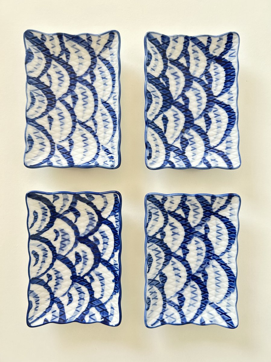 Sushi schaaltje motief F (10,5 cm x 7,5 cm) - set van 4 stuks