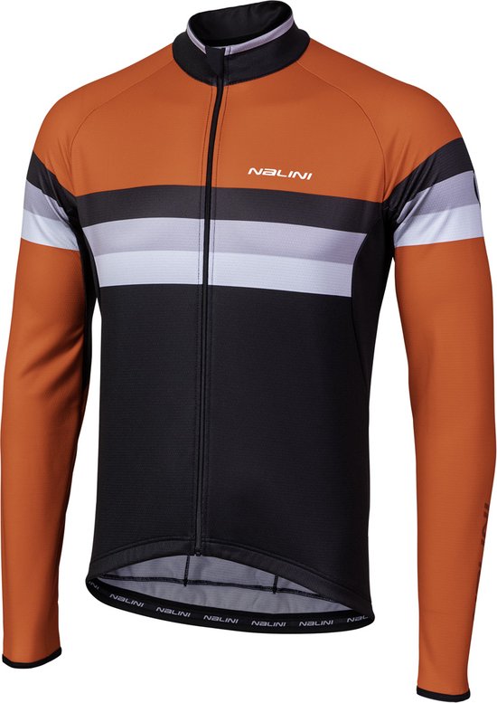 NALINI FIETSSHIRT LANGE MOUWEN HEREN ZWART ROOD - AIW LOGO JERSEY 2.0 Maat L