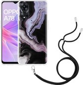 Cazy Hoesje met koord geschikt voor Oppo A78 5G Liquid Marble