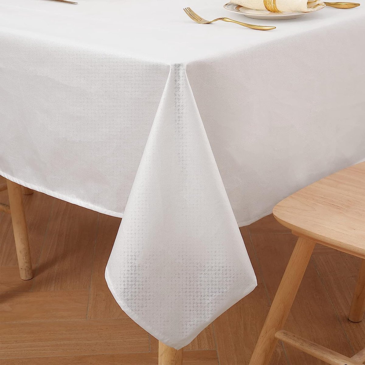 Nappe De Jardin Effet Lotus – 130x160 Cm – Champagne Crème, Anti-taches, 100% Polyester