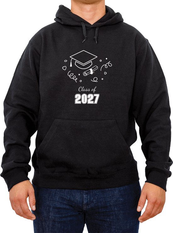 Trui Geslaagd class of 2027|Fotofabriek Trui Geslaagd |Zwarte trui maat M| Unisex trui met print (M)
