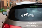 Cocker spaniel anglais 3 x - autocollant de voiture - autocollant pour fenêtre de porte de voiture mur ordinateur portable - rythme cardiaque - autocollant de chien de race - laisse de chien - laisse de chien - Doglove - Design de qualité Abany