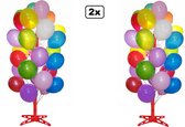 2x Ballonnen boom rood 180 cm voor 50 ballonnen - Festival verjaardag thema feest party opening uitdeel