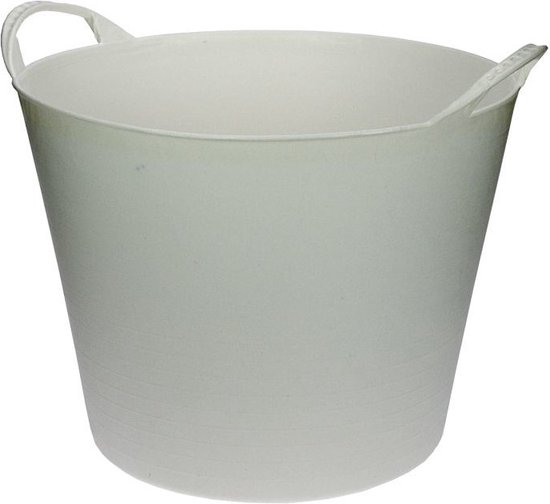 3x pièces seaux flexibles / paniers à linge / bacs blanc 40 litres - Panier de rangement - Panier à linge - Seau flexible