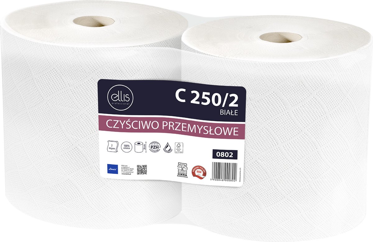 Goedkoopste ELLIS Ecoline - Duurzaam, tweelaags cellulose doekje, papieren handdoek / 2 rollen