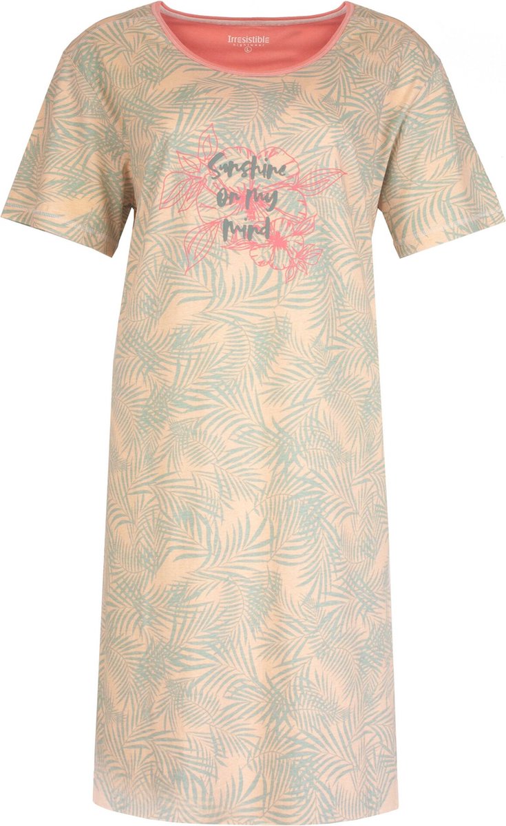 Irresistible Dames Nachthemd - Blader print - Roze