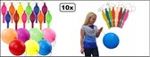10x Kleuren Bounce ballonnen 40cm - Thema feest verjaardag uitdeel boksballon party fun