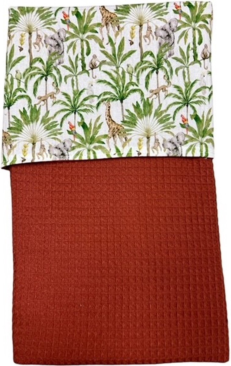 baby deken kinderwagen deken wieg deken koper roest jungle papegaai 60 x 90 cm