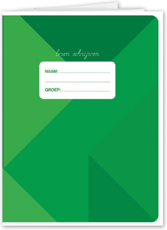 Schrift - A5 formaat - groen - schoolschrift - lijntjes - lijntjesschriften - basisschool - oefenschrift
