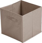 Urban Living Opbergmand/kastmand Square Box - karton/kunststof - 29 liter - beige - 31 x 31 x 31 cm - Vakkenkast manden