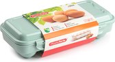 Plasticforte Boîte à œufs - porte-œufs organisateur de koelkast - 10 œufs - vert menthe - plastique - 27 x 12,5 cm