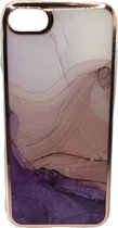 Luxe Marmer Back Cover hoesje - Geschikt voor iPhone 7/8/ iPhone SE (2020 / 2022) - Marmer - Luxe - Paars