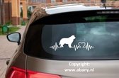 Newfoundlander - 3 x – autosticker - sticker voor raam auto deur muur laptop - heartbeat - rashondensticker - hondenlijn – hondenriem - Doglove - Abany quality design