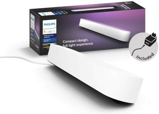 Philips Hue Play Lichtbalk Tafellamp basis - White and Color Ambiance - Gëintegreerd LED - Wit - 42W - Bluetooth