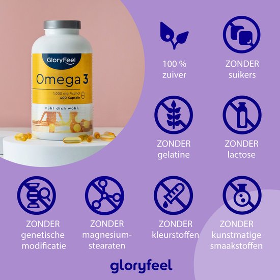 Omega 3 (400 capsules) 1000 mg visolie per capsule met EPA & DHA